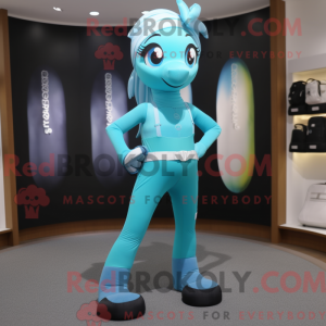 Cyan Mare mascot costume...