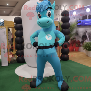 Cyan Mare maskot kostume...