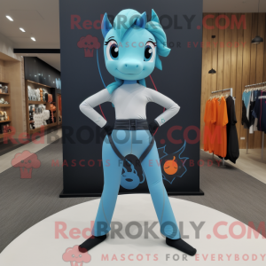 Cyan Mare maskot kostume...