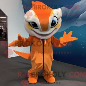 Orange sværdfisk maskot...