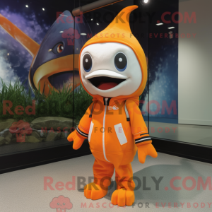 Orange sværdfisk maskot...