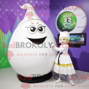 Witte Onion-mascottekostuum...