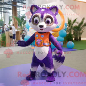 Lavendel vaskebjørn maskot...