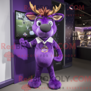 Purple Deer mascot costume...