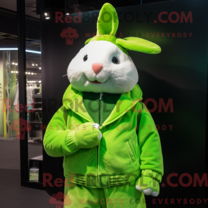 Lime Green Rabbit mascot...