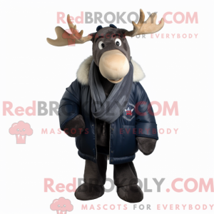 Navy Moose maskot kostume...