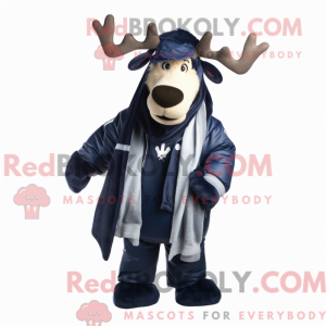 Navy Moose maskot kostume...