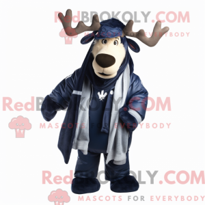 Navy Moose-maskotdraktfigur...