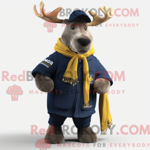 Navy Moose mascottekostuum...