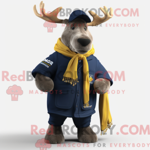 Navy Moose maskot kostume...