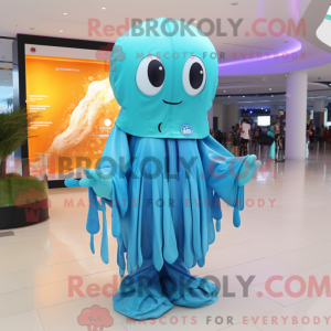 Cyan Jellyfish mascot...