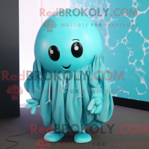 Cyan Jellyfish mascot...