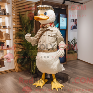Beige Ente Maskottchen...