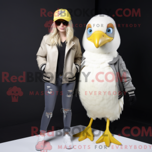 White Canary mascot costume...