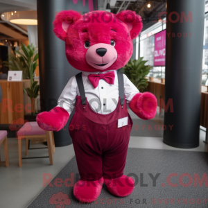 Magenta Teddy Bear maskot...