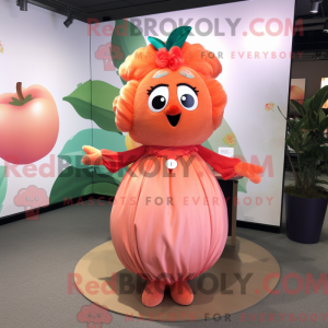 Peach Plum mascot costume...