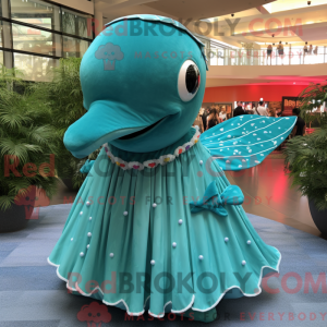 Turkis pukkelhval maskot...
