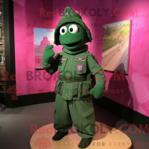 Magenta Green Beret mascot...