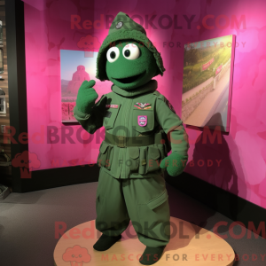 Magenta Grøn Beret maskot...