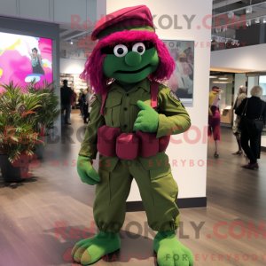 Magenta Green Beret mascot...