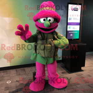 Magenta Green Beret mascot...