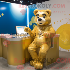 Goldbär-Maskottchenkostüm...