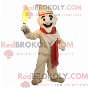 Beige Fire Eater mascot...