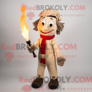 Beige Fire Eater mascot...