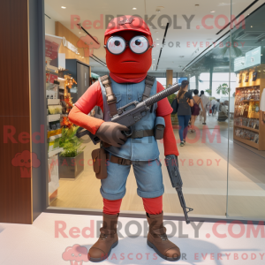 Red Sniper-maskotdraktfigur...