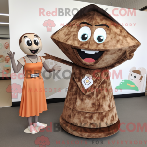 Brown Pizza Slice mascot...