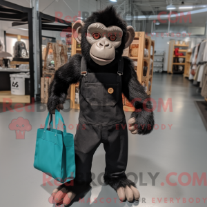 Sort chimpanse maskot...