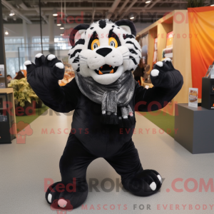 Sort sabeltand tiger maskot...