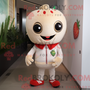 Beige Strawberry mascot...