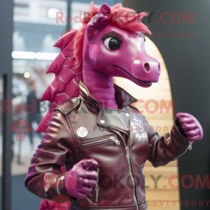 Magenta Sea Horse maskot...