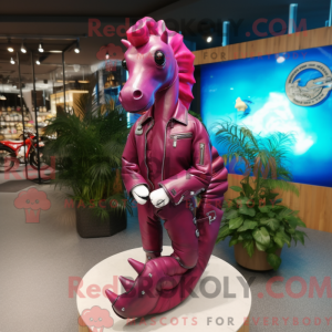 Magenta Sea Horse mascot...