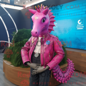 Magenta Sea Horse maskot...