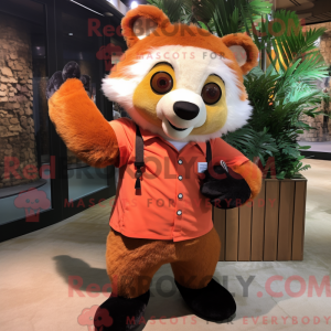 Orange Red Panda mascot...