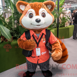 Orange Red Panda mascot...