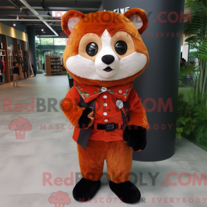 Orange rød Panda maskot...