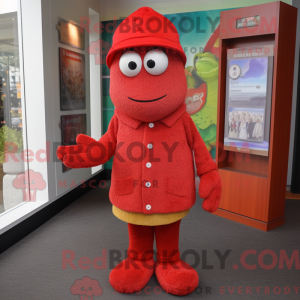 Red Aglet mascot costume...