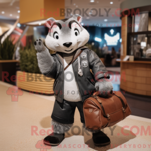 Gray Badger mascot costume...