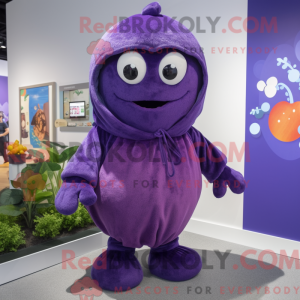 Lilla blomme maskot kostume...