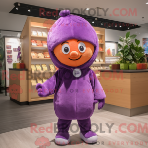 Lilla blomme maskot kostume...