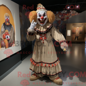 Tan Evil Clown maskot...