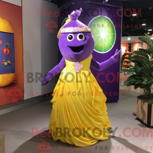 Lilla citron maskot kostume...