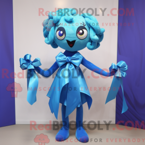 Blå Medusa maskot kostume...