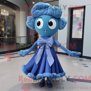 Blue Medusa mascot costume...