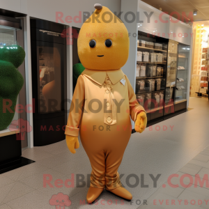 Guld Abrikos maskot kostume...