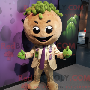 Tan Grape mascot costume...