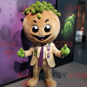 Tan Grape maskotdraktfigur...